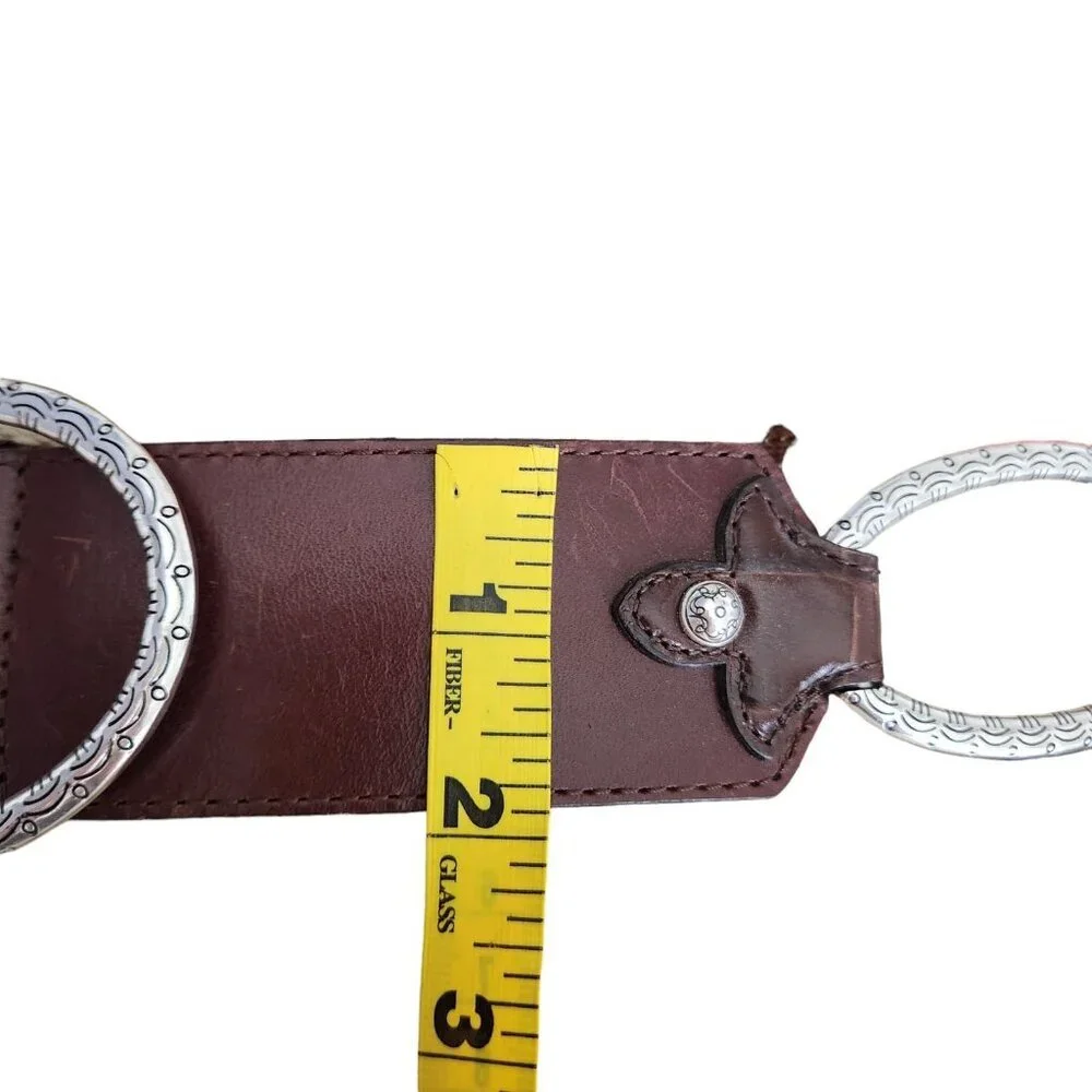 Brighton Leather Western Belt‎ Women’s Size 30 Brown Chain Link Hippie Boho